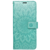 Diárové puzdro na Samsung Galaxy S21 FE 5G Forcell MEZZO mandala zelené 