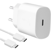 Sieťová nabíjačka Samsung USB-C EP-TA800EWE + EP-DA905BWE 25W biela (Bulk)