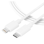 Kábel Tactical Smooth Thread USB-C/Lightning 1 m biely