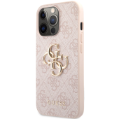 Plastové puzdro Guess na Apple iPhone 13 Pro GUHCP13L4GMGPI 4G Metal Logo ružové