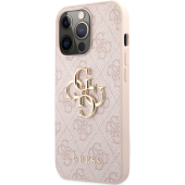 Plastové puzdro Guess na Apple iPhone 13 Pro Max GUHCP13X4GMGPI 4G Metal Logo ružové