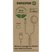 Bezdrôtová nabíjačka na Apple iWatch Swissten 2v1 lightning 1.2 m biela
