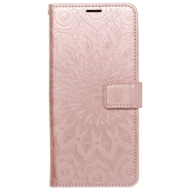 Diárové puzdro na Samsung Galaxy S22 5G Forcell MEZZO mandala ružovozlaté