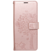 Diárové puzdro na Samsung Galaxy S22 Ultra 5G Forcell MEZZO tree ružovozlaté