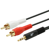 Kábel TB Touch 3.5mm Mini Jack 2 x RCA M/M 2.5 m čierny