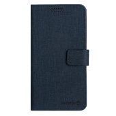 Diárové puzdro Swissten Libro Uni Book, veľkosť L, tmavo-modré