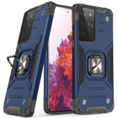 Odolné puzdro na Samsung Galaxy S21 Ultra 5G Ring Armor Rugged modré