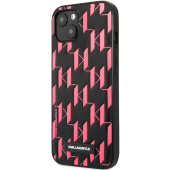 Plastové puzdro Karl Lagerfeld na Apple iPhone 13 KLHCP13MMNMP1P Monogram Plaque ružové