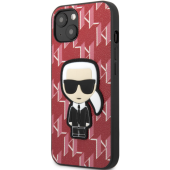 Plastové puzdro Karl Lagerfeld na Apple iPhone 13 Pro Max KLHCP13XPMNIKPI Monogram Ikonik červené
