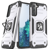 Odolné puzdro na Samsung Galaxy S22 Plus 5G Ring Armor strieborné