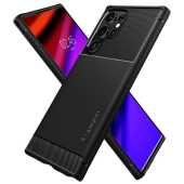 Odolné puzdro na Samsung Galaxy S22 Ultra 5G Spigen Rugged Armor čierne