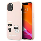 Plastové puzdro Karl Lagerfeld na Apple IPhone 13 Pro Max KLHMP13XSSKCI Silicone Karl & Choupette Magsafe ružové