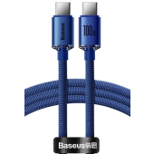 Kábel Baseus Crystal Shine CAJY000603, Type C to Type C PD100W, 1,2m, modrý