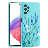 Silikónové puzdro na Samsung Galaxy A53 5G Tech Protect TPU kvety modré