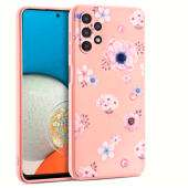 Silikónové puzdro na Samsung Galaxy A53 5G A536 Tech Protect TPU kvety ružové