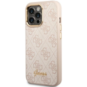 Puzdro Guess na Apple iPhone 14 Pro Max GUHCP14XHG4SHP Metal Outline Script ružové