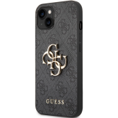Plastové puzdro Guess na Apple iPhone 14 GUHCP14S4GMGGR 4G Metal Logo sivé