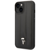 Kryt na Apple iPhone 14 Plus Karl Lagerfeld Quilted Puffy Metal Logo KLHCP14MPSQPK čierne