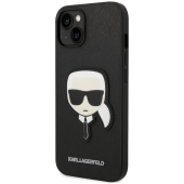 Kryt na Apple iPhone 14 Plus Karl Lagerfeld Saffiano Karl Head KLHCP14MSAPKHK čierne