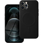Silikónové puzdro na Apple iPhone 12 Pro Silicone Mag Cover čierne
