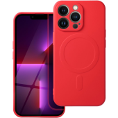 Silikónové puzdro na Apple iPhone 13 Pro Max Silicone Mag Cover červené