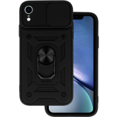 Odolné puzdro na Apple iPhone XR Camshield Ring Armor čierne