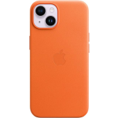 Kožené puzdro Apple na Apple iPhone 14 MPP83ZM/A Leather Case with MagSafe Orange