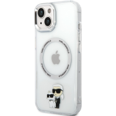 Plastové puzdro Karl Lagerfeld na Apple iPhone 14 Plus KLHMP14MHNKCIT IML Karl and Choupette NFT MagSafe transparentné