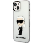 Plastové puzdro Karl Lagerfeld na Apple iPhone 14 Plus KLHCP14MHNIKTCT Translucent Ikonik NFT transparentné
