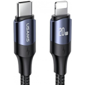 Kábel USAMS U71, USB-C na Lightning 20W PD, 3m, čierny
