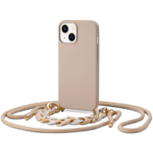 Silikónové puzdro na Apple iPhone 12 Pro Tech-Protect Icon Chain béžové
