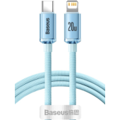 Kábel Baseus Crystal Shine Series CAJY001303, USB-C na Lightning, PD 20W, 1.2 m, modrý