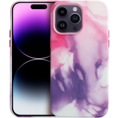Plastové puzdro na Apple iPhone 14 Pro Leather Mag PU Splash fialové