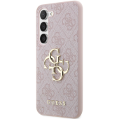 Plastové puzdro Guess na Samsung Galaxy S23 5G S911 GUHCS23S4GMGPI PU 4G Metal Logo ružové