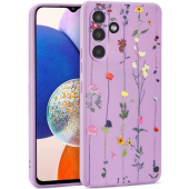Silikónové puzdro na Samsung Galaxy A14 5G A146 Tech Protect Mood Garden fialové