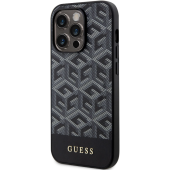 Plastové puzdro Guess na Apple iPhone 14 Pro GUHMP14LHGCFSEK PU G Cube MagSafe čierne