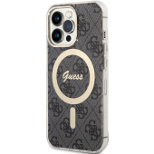 Plastové puzdro Guess na Apple iPhone 13 Pro GUHMP13LH4STK 4G IML MagSafe čierne