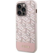Plastové puzdro Guess na Apple iPhone 13 Pro Max GUHMP13XHGCFSEP PU G Cube MagSafe ružové
