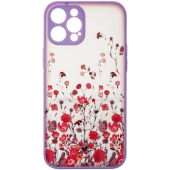 Silikónové puzdro na Apple iPhone 13 Pro Design Floral fialové