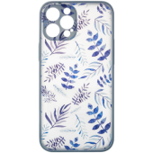 Silikónové puzdro na Apple iPhone 13 Pro Max Design Floral tmavo modré