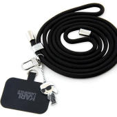 Univerzálny popruh Karl Lagerfeld na smartfón KLUCNMSCKIK Universal Crossbody Cord and Ikonik Pins čierny