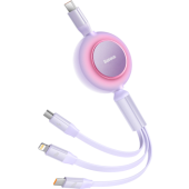 Baseus Bright Mirror 2 CAMJ010205, USB-C na Micro/Lighting/USB-C, PD 100W, 1.1m, fialový