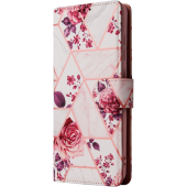 Diárové puzdro na Xiaomi Redmi Note 12 Pro 5G/Poco X5 Pro 5G Marble Bronze Book kvety