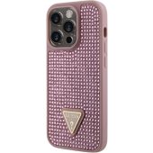 Obal Guess Rhinestones Triangle Metal Apple iPhone 15 Pro GUHCP15LHDGTPP Pink