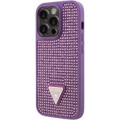 Obal Guess Rhinestones Triangle Metal Logo Apple iPhone 15 Pro Max GUHCP15XHDGTPU Purple