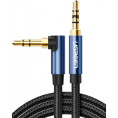 Kábel Ugreen AV112, Aux Jack 3.5mm, 2m, opletený, čierno-modrý