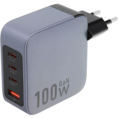Forcell F-Energy GaN VT-46, 100W 5A, 3xUSB-C, USB-A, PD, Quick Charge 4.0, sivo-čierna