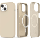 Silikónové puzdro na Apple iPhone 15 Tech-Protect Silicone MagSafe Sand Beige