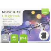 DELTACO LGT-106 NORDIC HOME, Vianočné osvetlenie reťaz, 3m, IP44, RGB, časovač