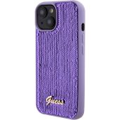 Obal Guess Sequin Script Logo Apple iPhone 15 Plus GUHCP15MPSFDGSU Purple